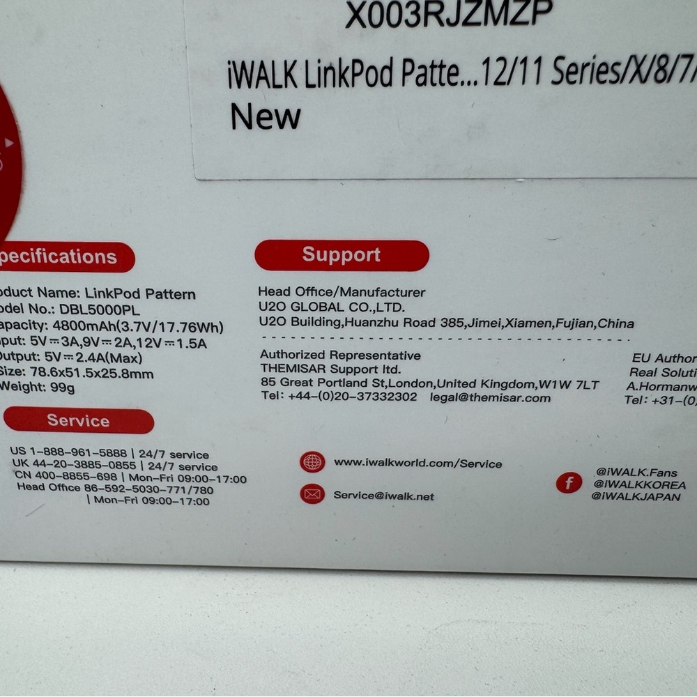 iWALK LinkPod Pattern 4800mAh Portable Charger For iPhone, Ribbon - Picture 4 of 6